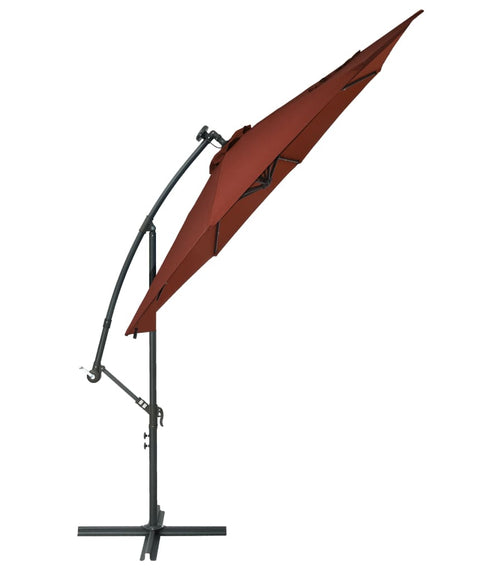 Încărcați imaginea în vizualizatorul Galerie, Lando-Umbrelă suspendată cu LED-uri și stâlp de oțel, cărămiziu- mobila
