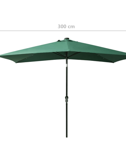 Загрузите изображение в средство просмотра галереи, Umbrelă de soare cu stâlp din oțel &amp; LED-uri, verde, 2x3 m Lando - Lando
