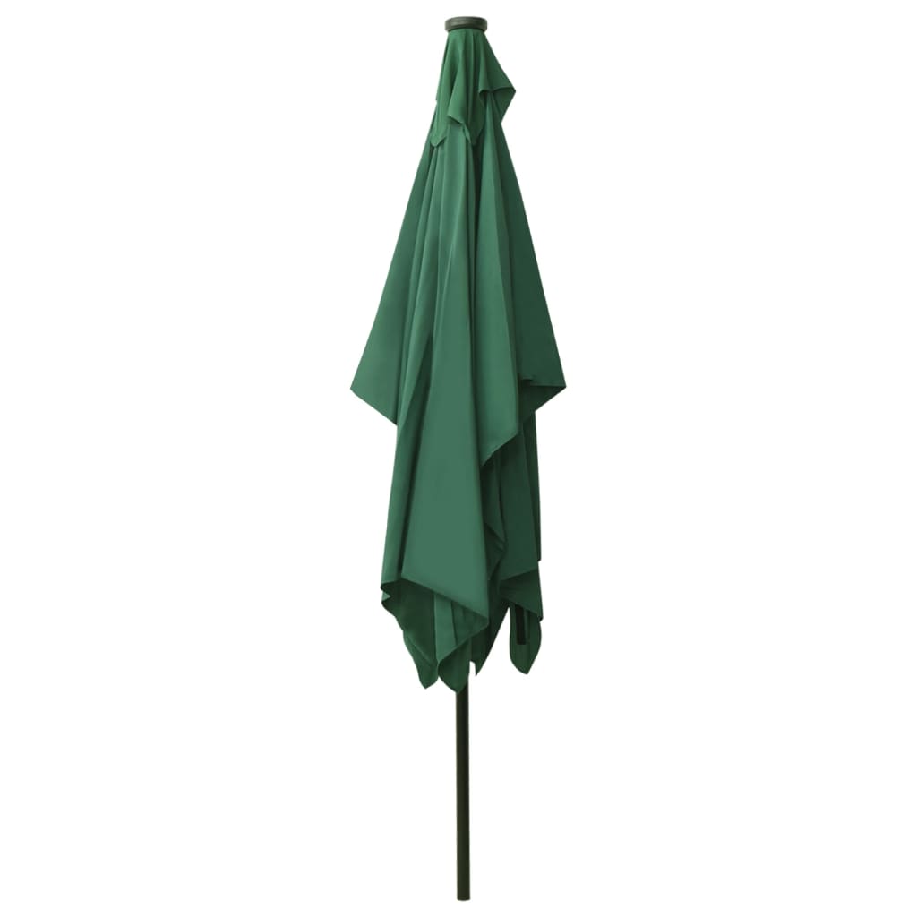 Umbrelă de soare cu stâlp din oțel & LED-uri, verde, 2x3 m Lando - Lando