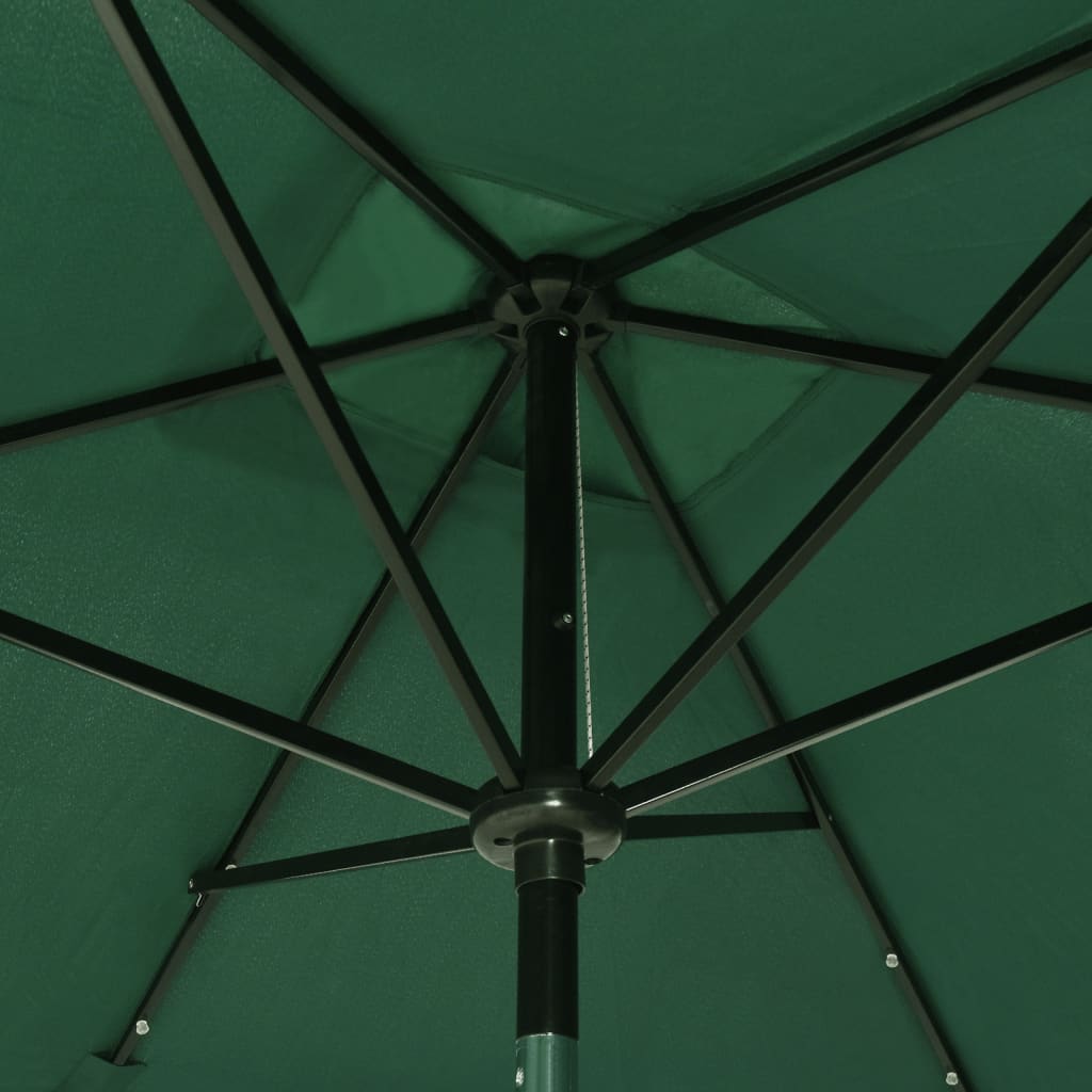 Umbrelă de soare cu stâlp din oțel & LED-uri, verde, 2x3 m Lando - Lando