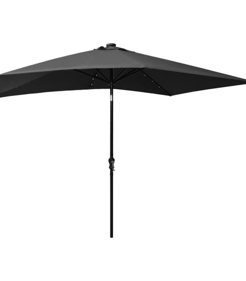 Încărcați imaginea în vizualizatorul Galerie, Lando-Umbrelă de soare cu LED-uri și stâlp din oțel, antracit, 2x3 m- mobila
