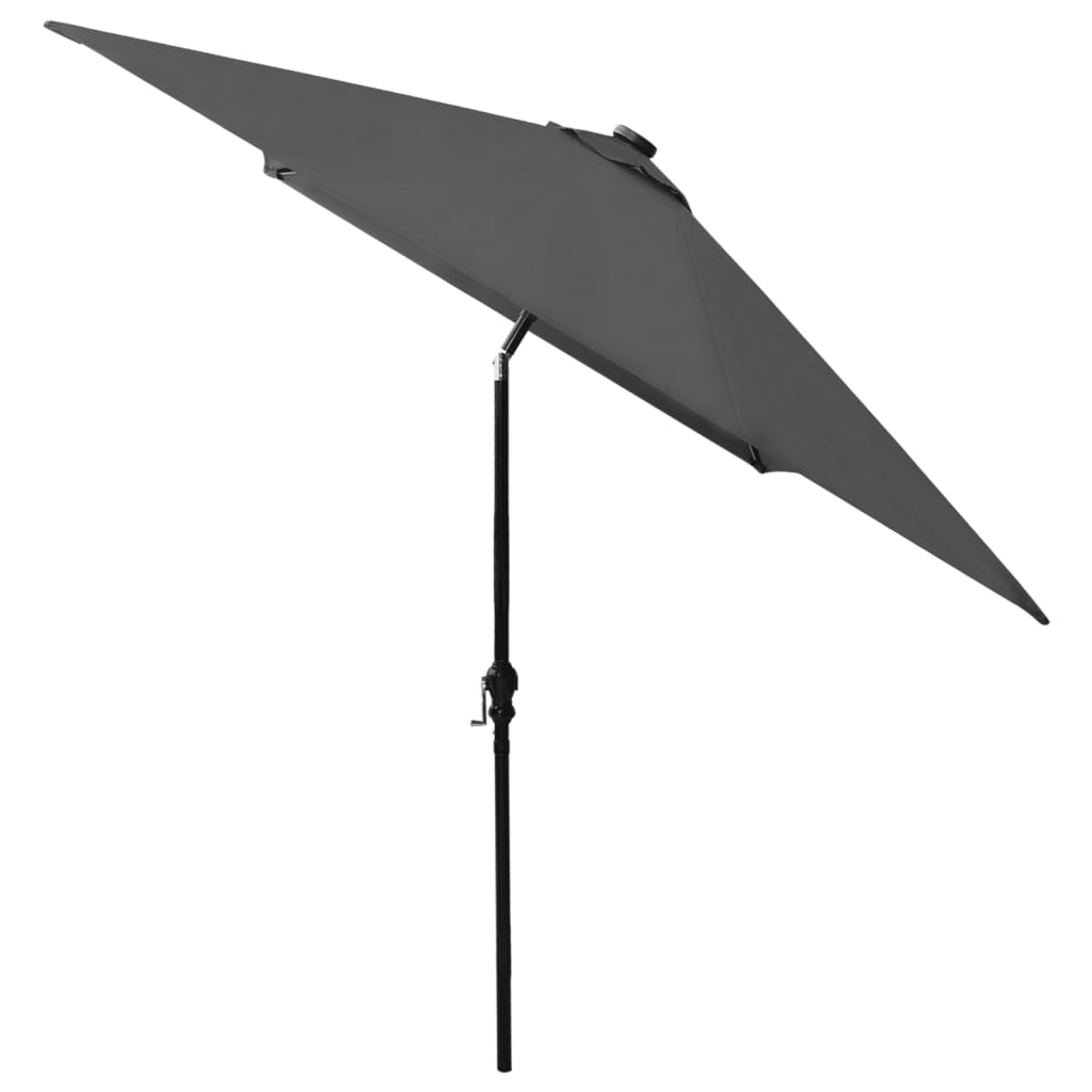 Lando-Umbrelă de soare cu LED-uri și stâlp din oțel, antracit, 2x3 m- mobila