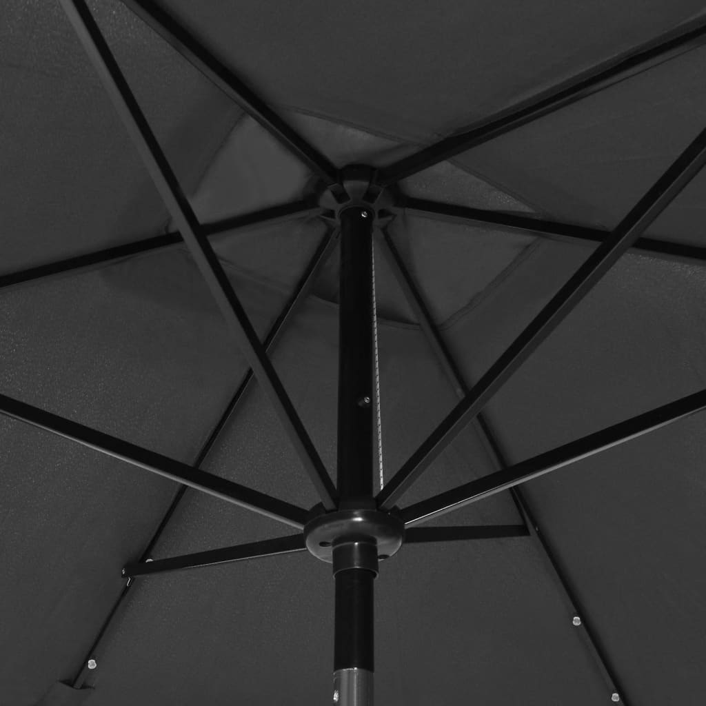 Lando-Umbrelă de soare cu LED-uri și stâlp din oțel, antracit, 2x3 m- mobila