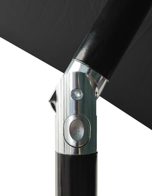 Încărcați imaginea în vizualizatorul Galerie, Umbrelă de soare cu stâlp din oțel &amp; LED-uri, negru, 2x3 m Lando - Lando
