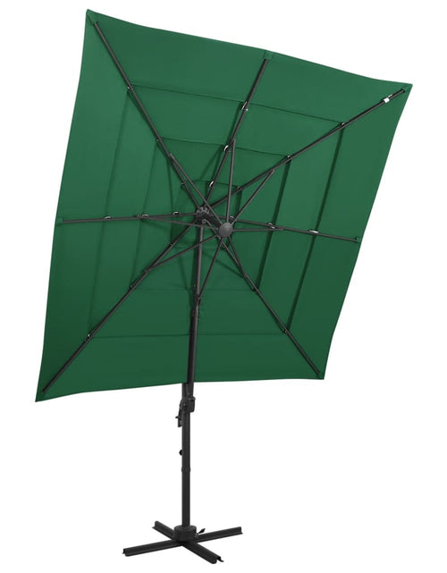 Загрузите изображение в средство просмотра галереи, Umbrelă de soare 4 niveluri, stâlp aluminiu, verde, 250x250 cm Lando - Lando
