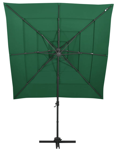 Încărcați imaginea în vizualizatorul Galerie, Umbrelă de soare 4 niveluri, stâlp aluminiu, verde, 250x250 cm Lando - Lando

