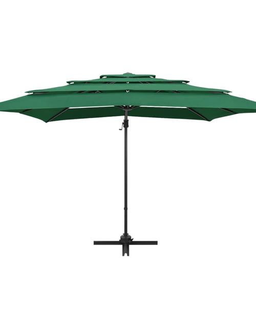 Загрузите изображение в средство просмотра галереи, Umbrelă de soare 4 niveluri, stâlp aluminiu, verde, 250x250 cm Lando - Lando
