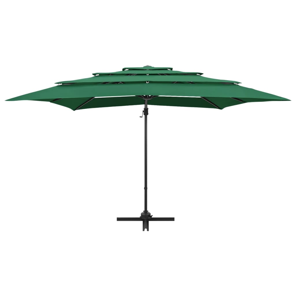 Umbrelă de soare 4 niveluri, stâlp aluminiu, verde, 250x250 cm Lando - Lando