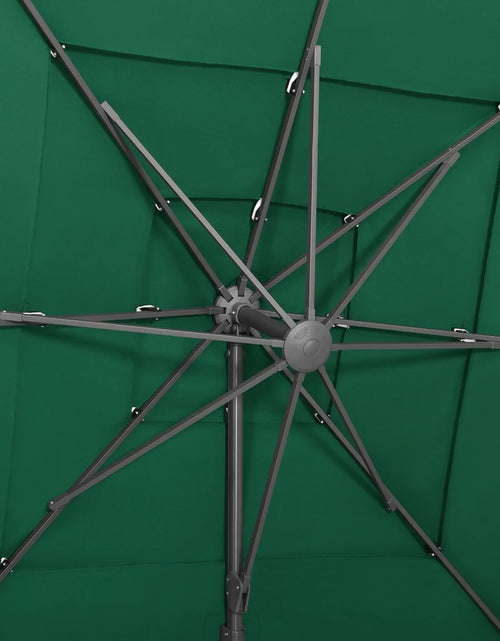 Загрузите изображение в средство просмотра галереи, Umbrelă de soare 4 niveluri, stâlp aluminiu, verde, 250x250 cm Lando - Lando
