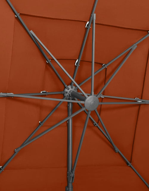 Încărcați imaginea în vizualizatorul Galerie, Umbrelă de soare 4 niveluri stâlp aluminiu cărămiziu 250x250 cm Lando - Lando
