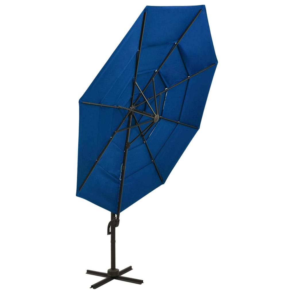 Umbrelă de soare 4 niveluri, stâlp de aluminiu, azuriu, 3x3 m Lando - Lando