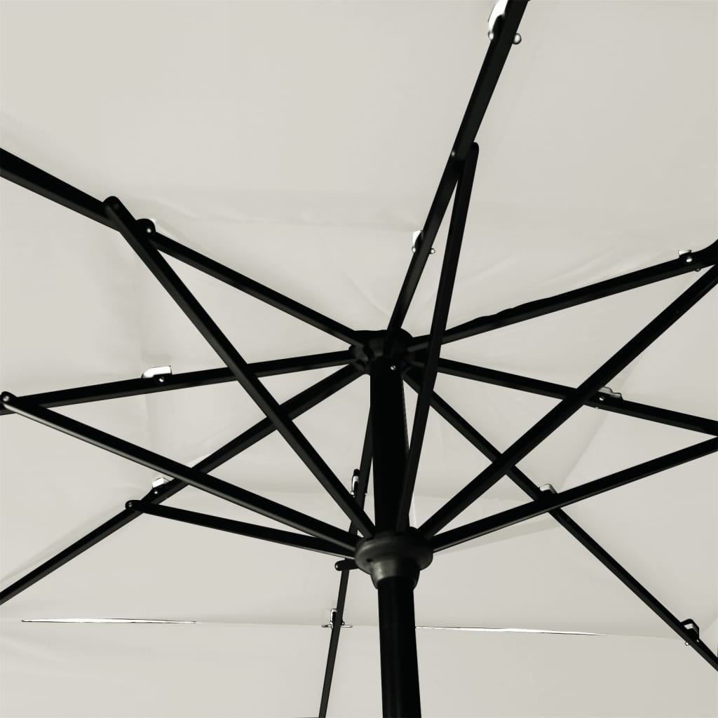 Umbrelă de soare 3 niveluri, stâlp aluminiu, nisipiu, 2,5x2,5 m Lando - Lando