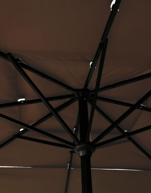 Încărcați imaginea în vizualizatorul Galerie, Umbrelă de soare 3 niveluri stâlp aluminiu gri taupe 2,5x2,5 m Lando - Lando
