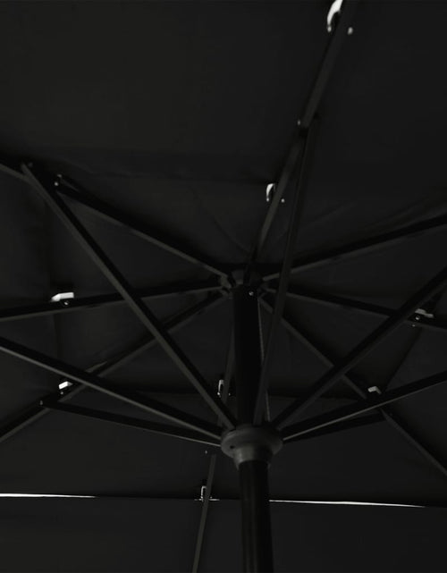 Încărcați imaginea în vizualizatorul Galerie, Umbrelă de soare 3 niveluri, stâlp aluminiu, negru, 2,5x2,5 m Lando - Lando
