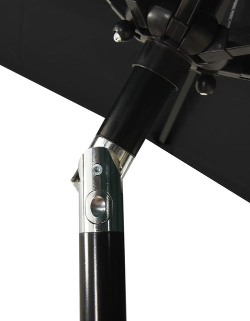 Загрузите изображение в средство просмотра галереи, Umbrelă de soare 3 niveluri, stâlp de aluminiu, negru, 2x2 m Lando - Lando
