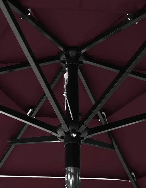 Încărcați imaginea în vizualizatorul Galerie, Umbrelă de soare 3 niveluri, stâlp aluminiu, roșu bordo, 2 m Lando - Lando
