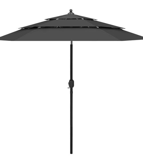 Încărcați imaginea în vizualizatorul Galerie, Lando-Umbrelă de soare 3 niveluri, stâlp de aluminiu, antracit, 2,5 m- mobila
