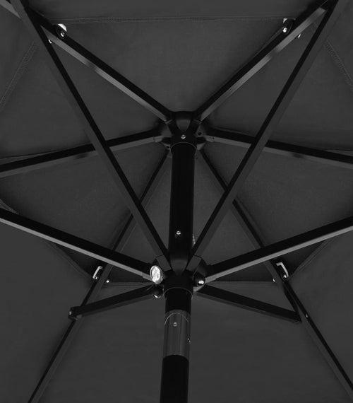 Încărcați imaginea în vizualizatorul Galerie, Lando-Umbrelă de soare 3 niveluri, stâlp de aluminiu, antracit, 2,5 m- mobila
