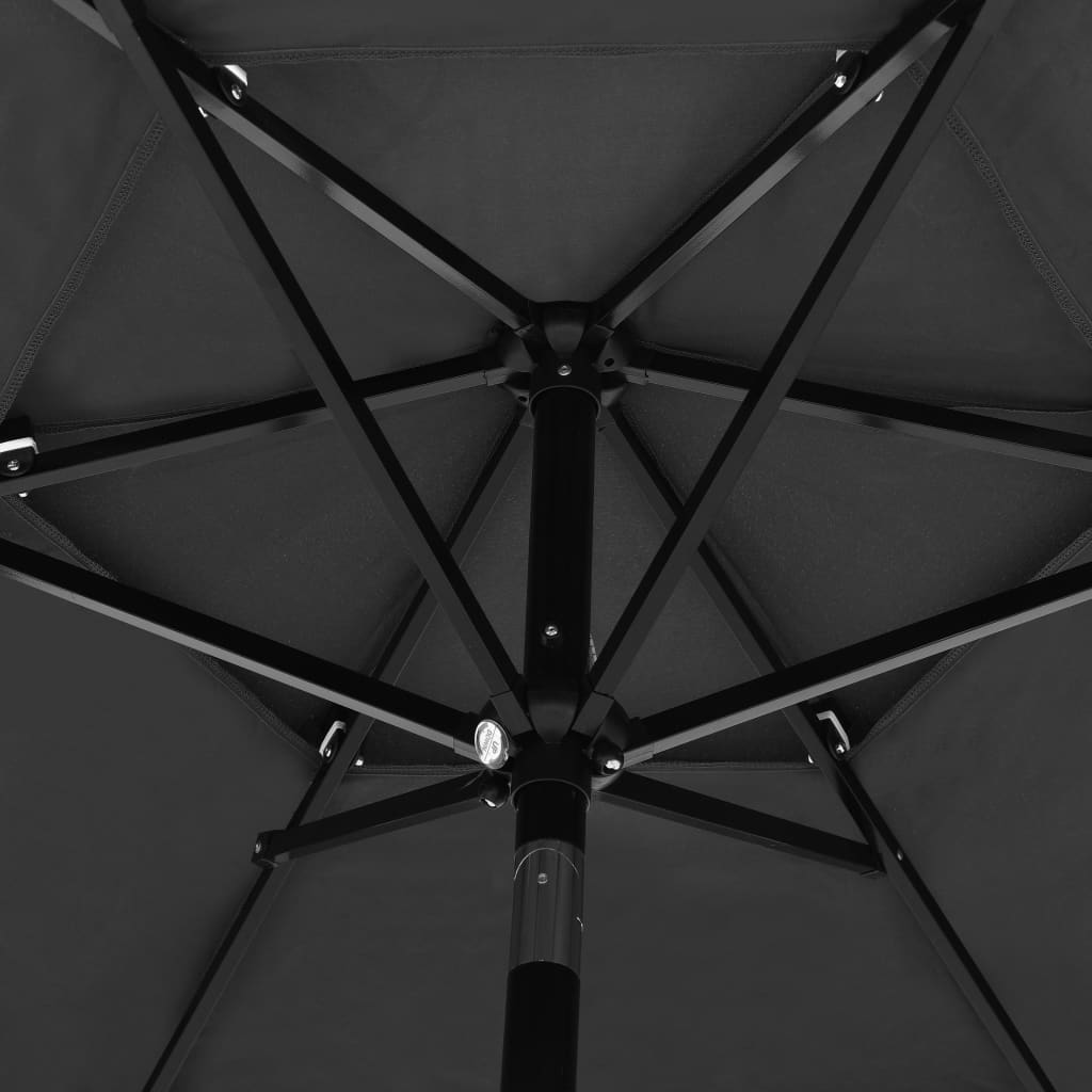 Lando-Umbrelă de soare 3 niveluri, stâlp de aluminiu, antracit, 2,5 m- mobila