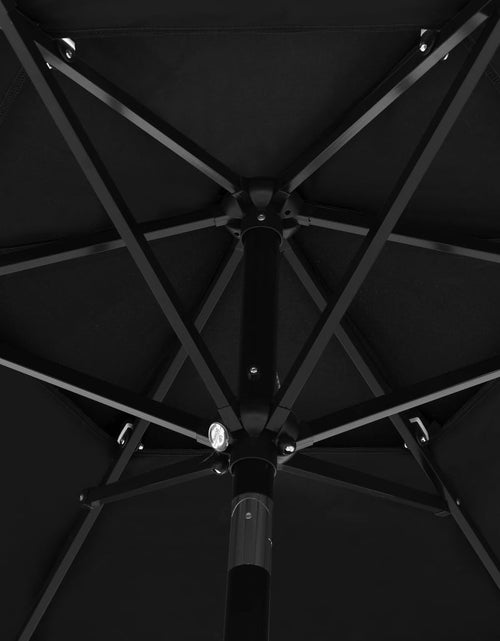 Загрузите изображение в средство просмотра галереи, Umbrelă de soare 3 niveluri, stâlp de aluminiu, negru, 2,5 m Lando - Lando
