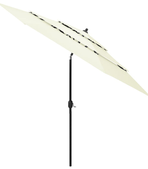 Încărcați imaginea în vizualizatorul Galerie, Lando-Umbrelă de soare 3 niveluri, stâlp de aluminiu, nisipiu, 3 m- mobila
