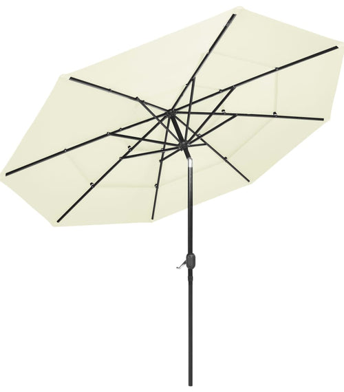 Încărcați imaginea în vizualizatorul Galerie, Lando-Umbrelă de soare 3 niveluri, stâlp de aluminiu, nisipiu, 3 m- mobila

