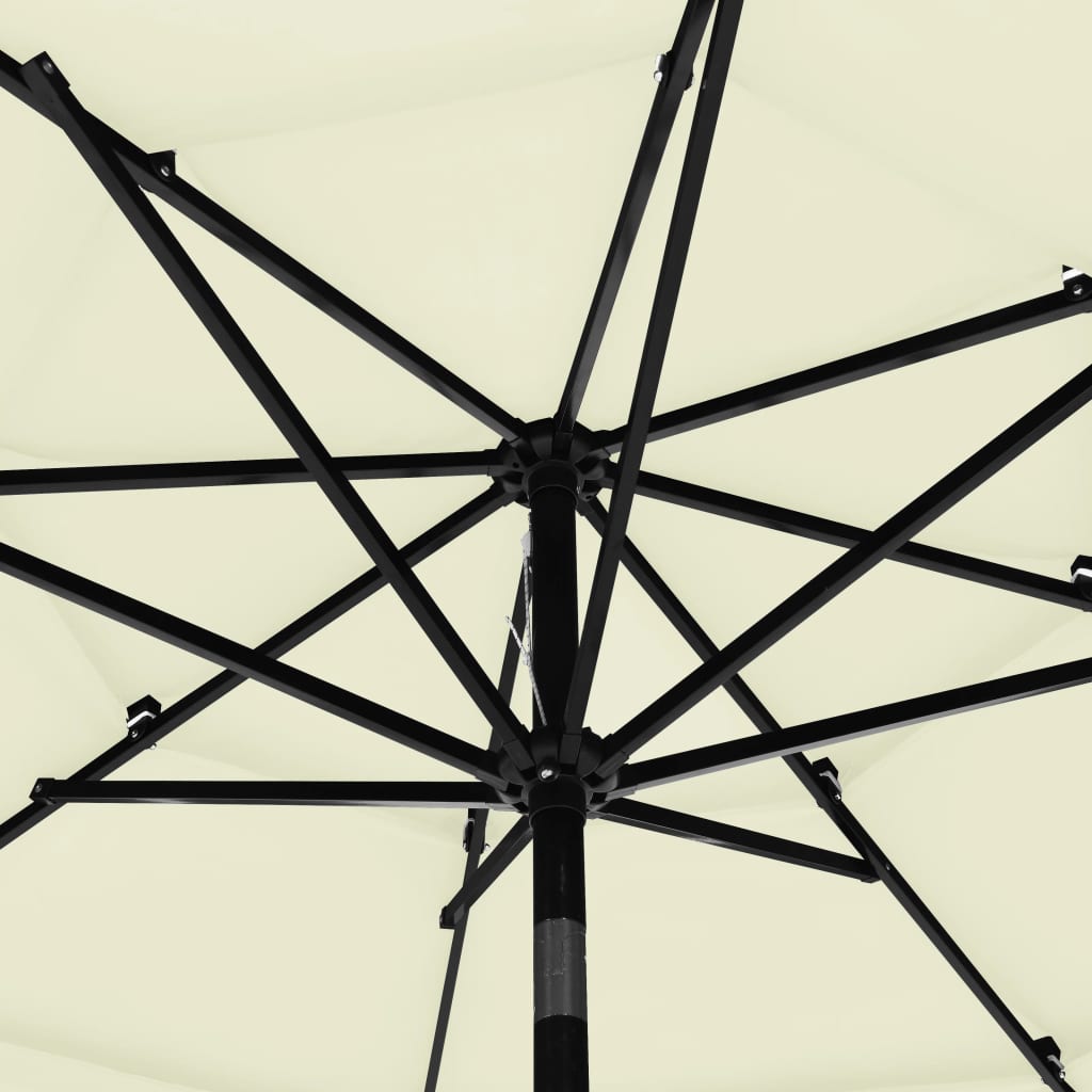 Lando-Umbrelă de soare 3 niveluri, stâlp de aluminiu, nisipiu, 3 m- mobila