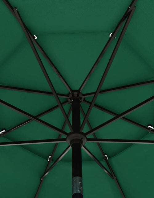 Загрузите изображение в средство просмотра галереи, Umbrelă de soare 3 niveluri, stâlp de aluminiu, verde, 3,5 m Lando - Lando
