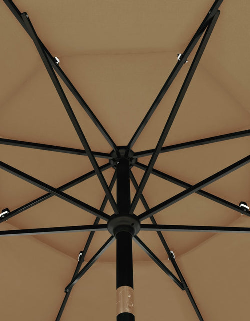 Încărcați imaginea în vizualizatorul Galerie, Umbrelă de soare 3 niveluri, stâlp aluminiu, gri taupe, 3,5 m - Lando
