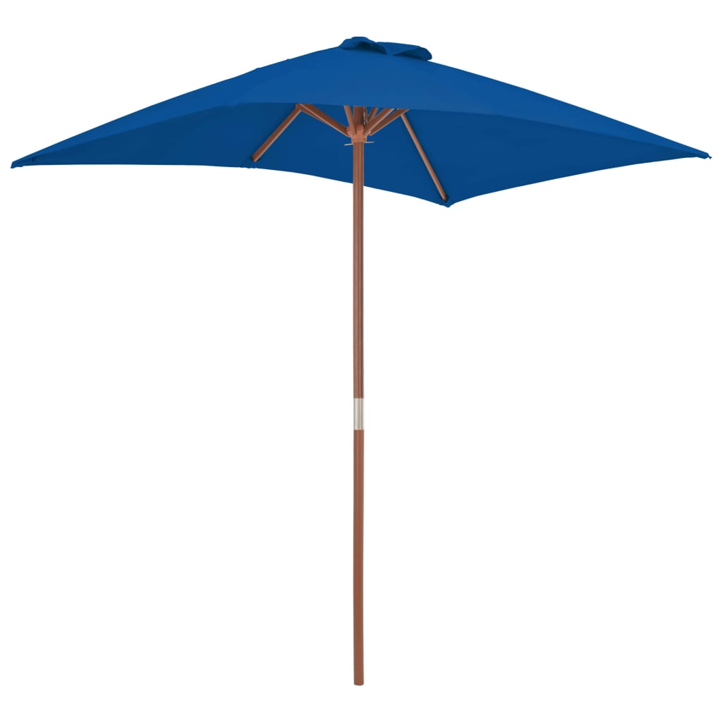 Umbrelă de soare de exterior, stâlp lemn, albastru, 150x200 cm Lando - Lando