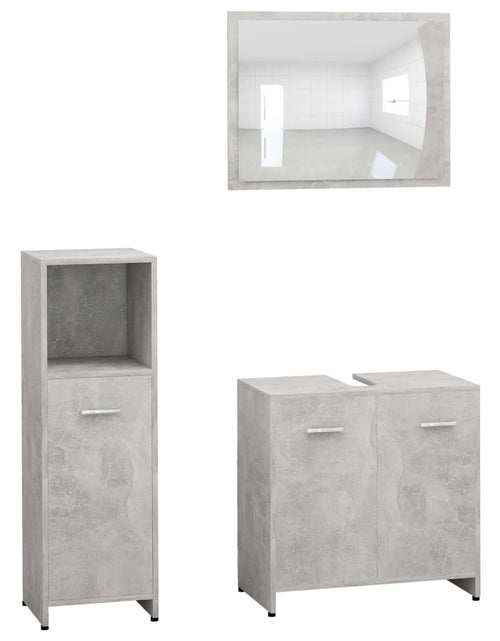 Încărcați imaginea în vizualizatorul Galerie, Set mobilier baie, 3 piece, gri beton, lemn prelucrat - Lando
