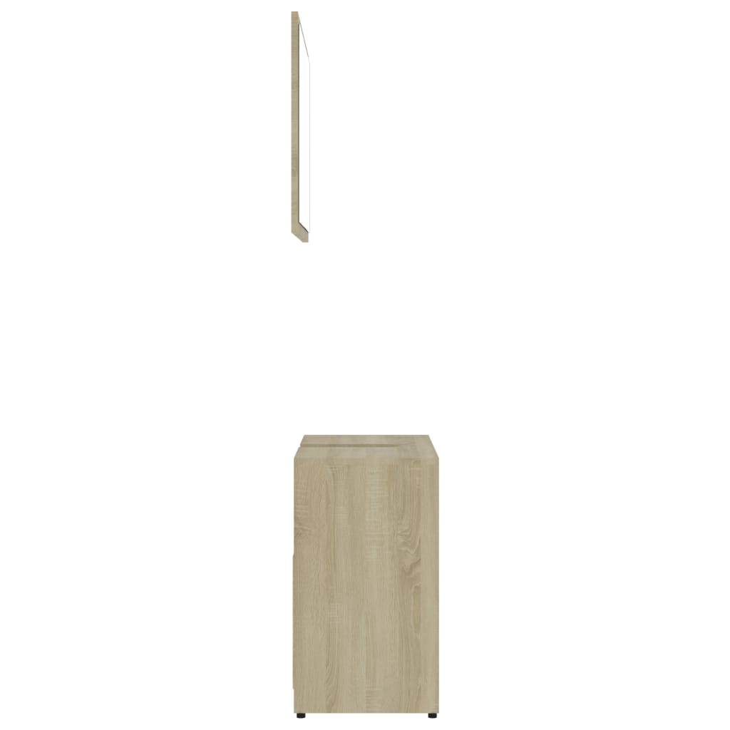 Set mobilier de baie din 3 piese, stejar Sonoma lemn prelucrat - Lando