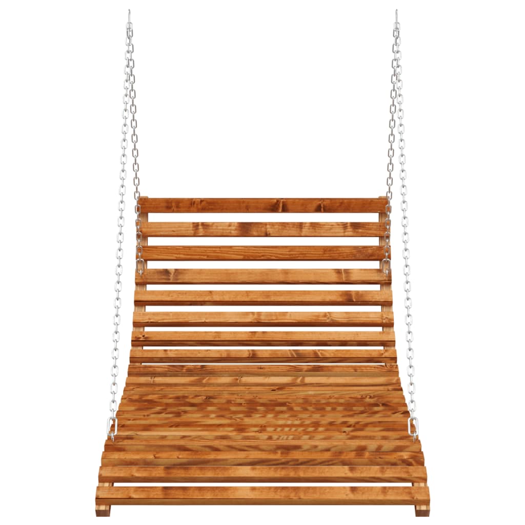 Balansoar pat, 115x147x46 cm, lemn masiv curbat cu finisaj tec - Lando