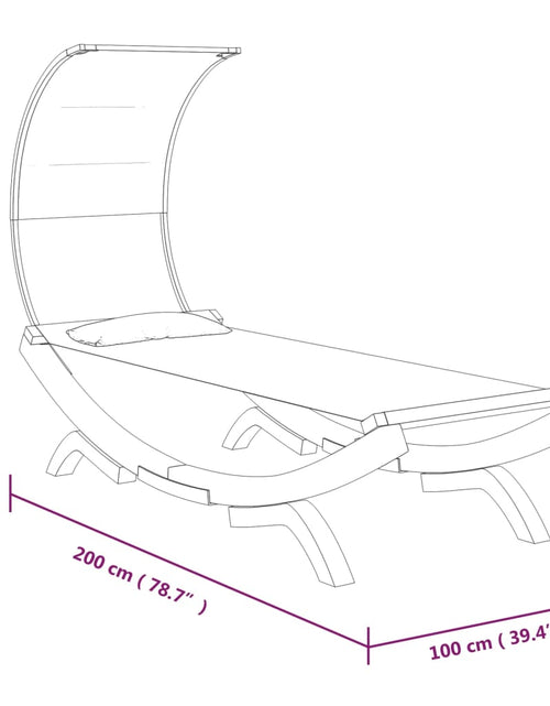 Загрузите изображение в средство просмотра галереи, Pat de exterior cu baldachin antracit 100x200x126 cm lemn masiv - Lando
