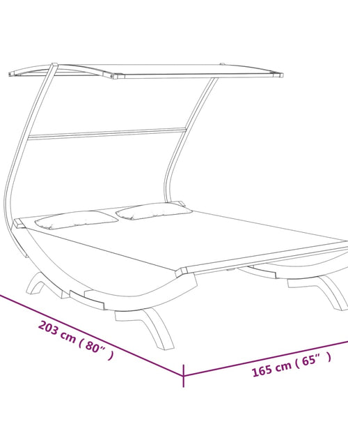 Încărcați imaginea în vizualizatorul Galerie, Pat de exterior cu baldachin antracit 165x203x138 cm lemn masiv - Lando
