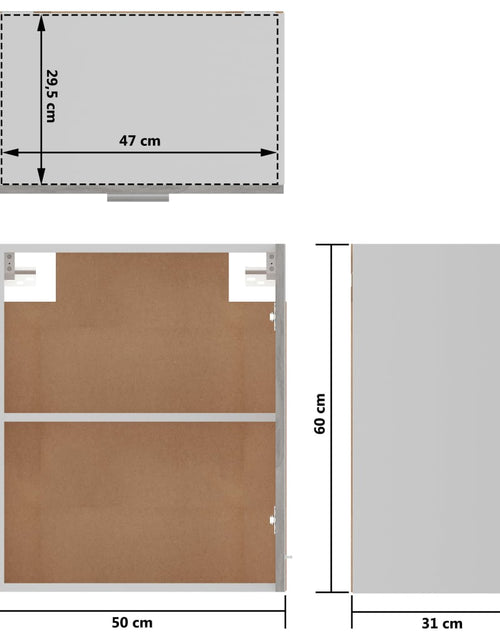 Загрузите изображение в средство просмотра галереи, Dulapuri suspendate, 2 buc., gri beton, 50x31x60 cm, PAL - Lando
