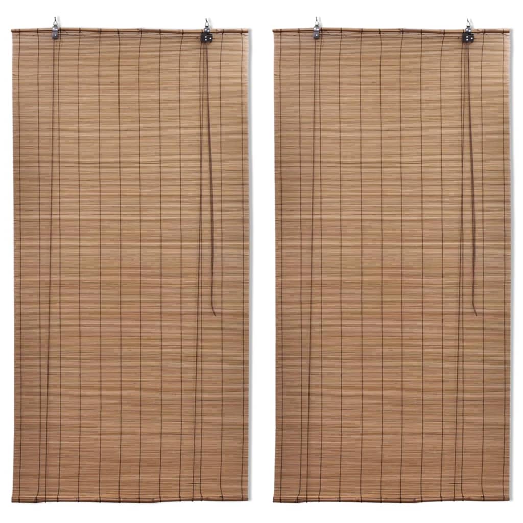 Jaluzele din bambus tip rulou, 2 buc., maro, 120 x 220 cm - Lando