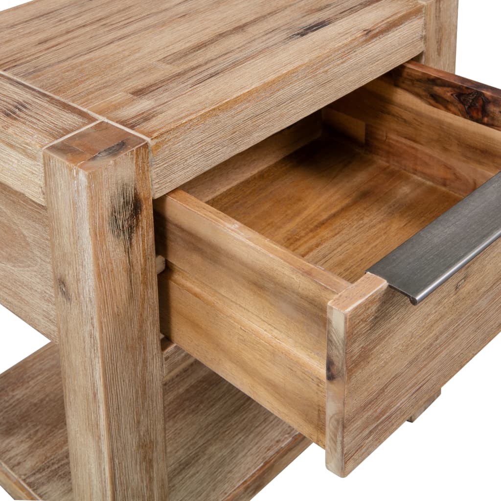 Noptiere cu sertare, 2 buc., 40x30x48 cm, lemn masiv de acacia - Lando