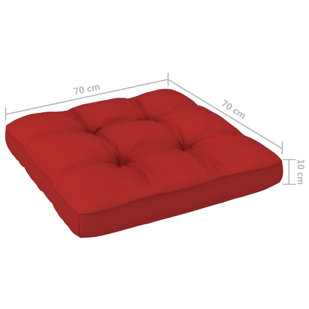 Pernă canapea din paleți, roșu, 70x70x10 cm Lando - Lando