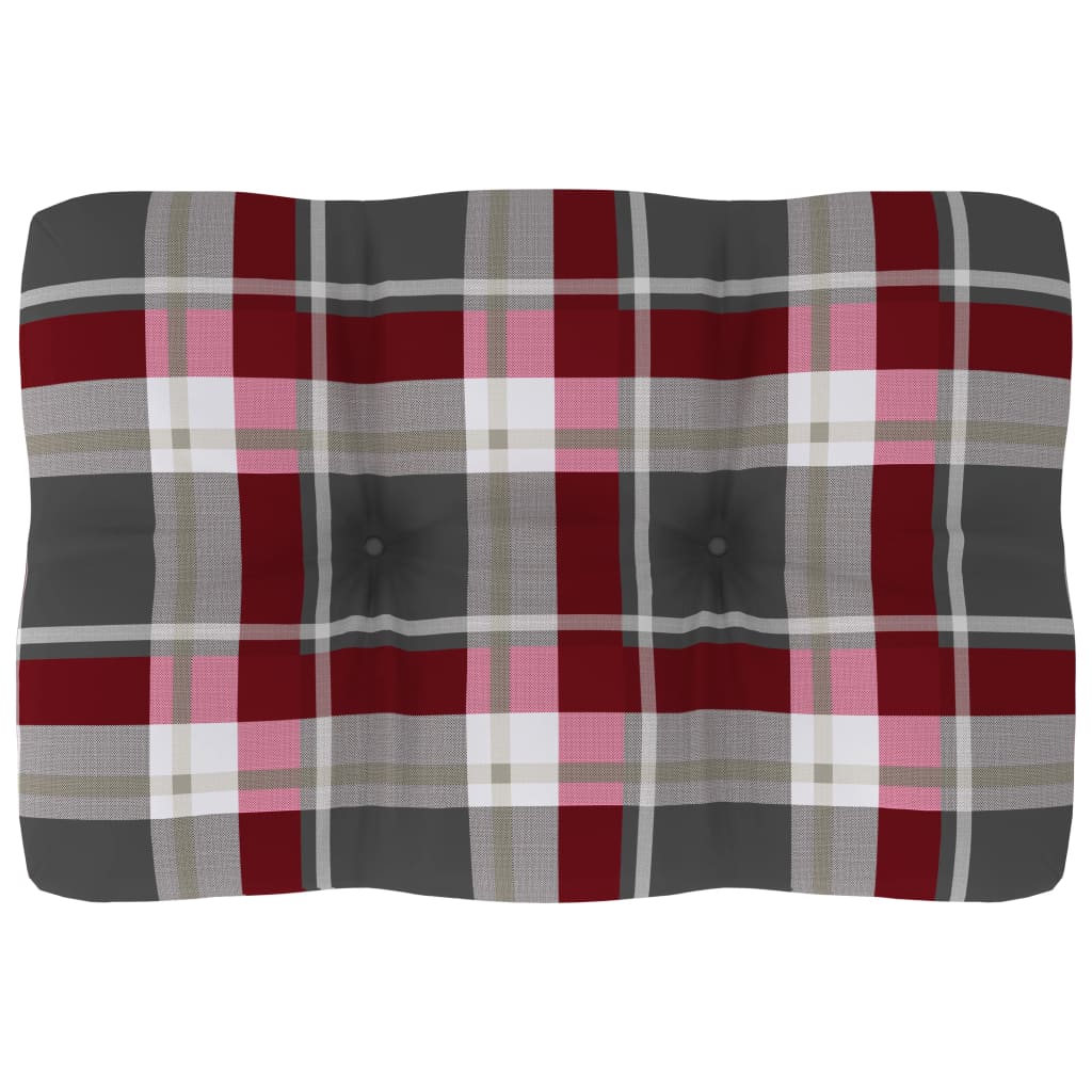 Pernă pentru canapea din paleți, roșu carouri, 60 x 40 x 10 cm Lando - Lando