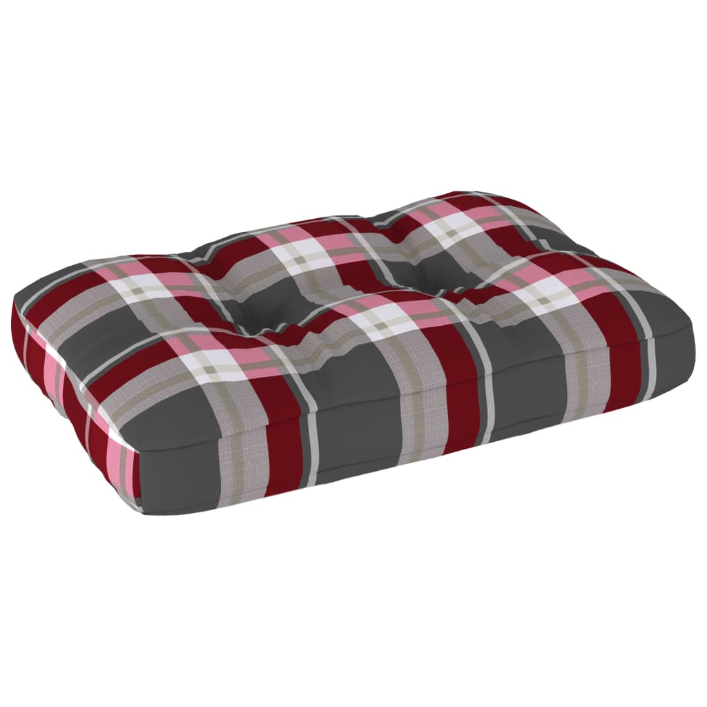 Pernă pentru canapea din paleți, roșu carouri, 60 x 40 x 10 cm Lando - Lando