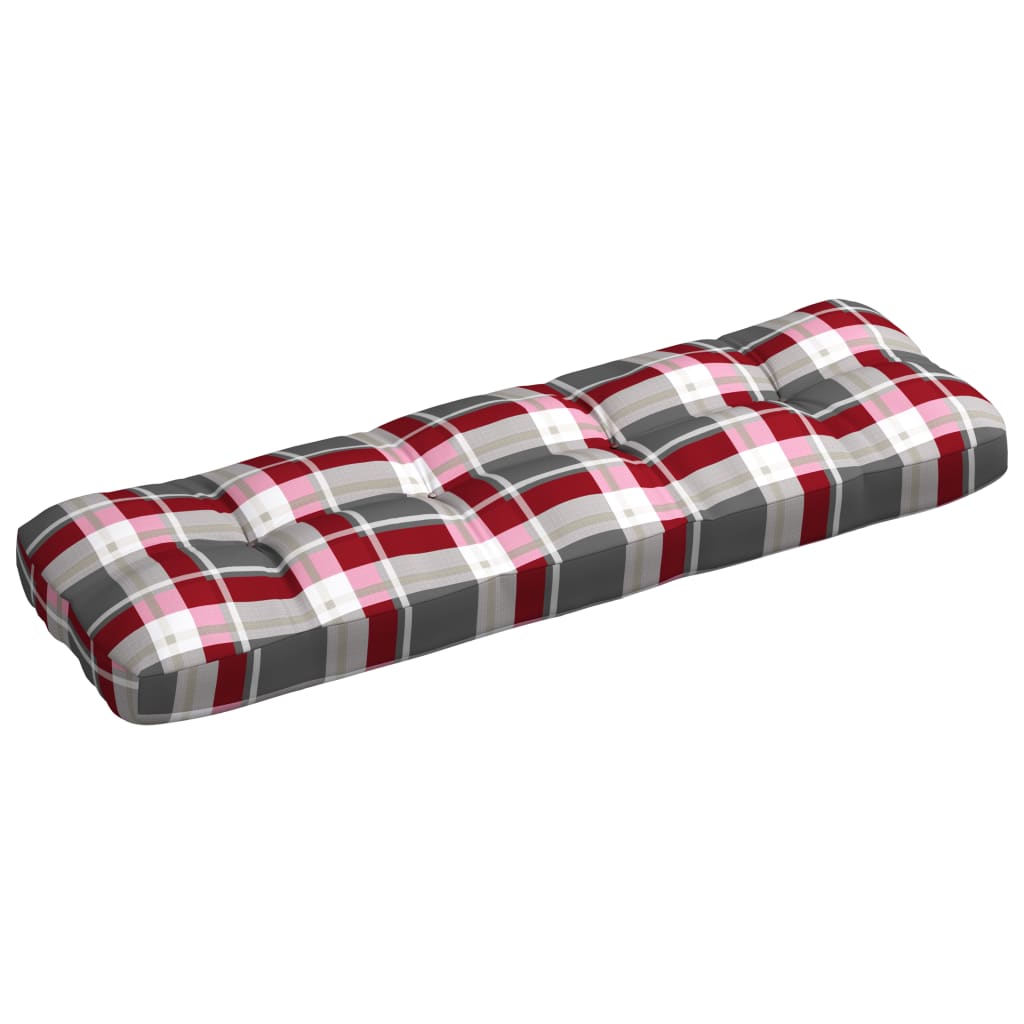 Pernă canapea din paleți, roșu în carouri, 120x40x10 cm Lando - Lando