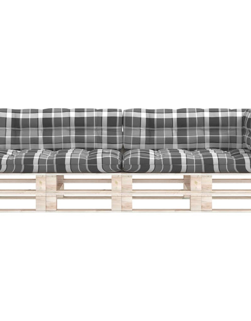 Încărcați imaginea în vizualizatorul Galerie, Perne pentru canapea din paleți 5 buc. gri, model carouri Lando - Lando
