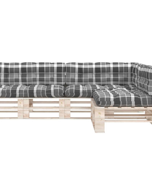 Încărcați imaginea în vizualizatorul Galerie, Perne pentru canapea din paleți, 7 buc., gri, model carouri Lando - Lando
