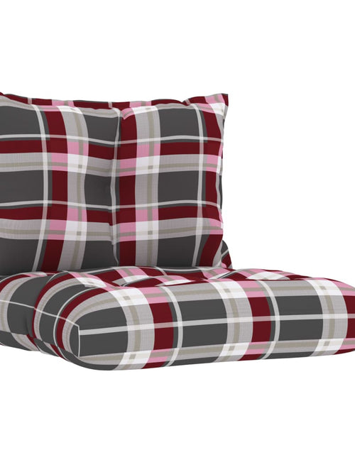 Încărcați imaginea în vizualizatorul Galerie, Perne pentru canapea din paleți, 2 buc., roșu, carouri, textil Lando - Lando
