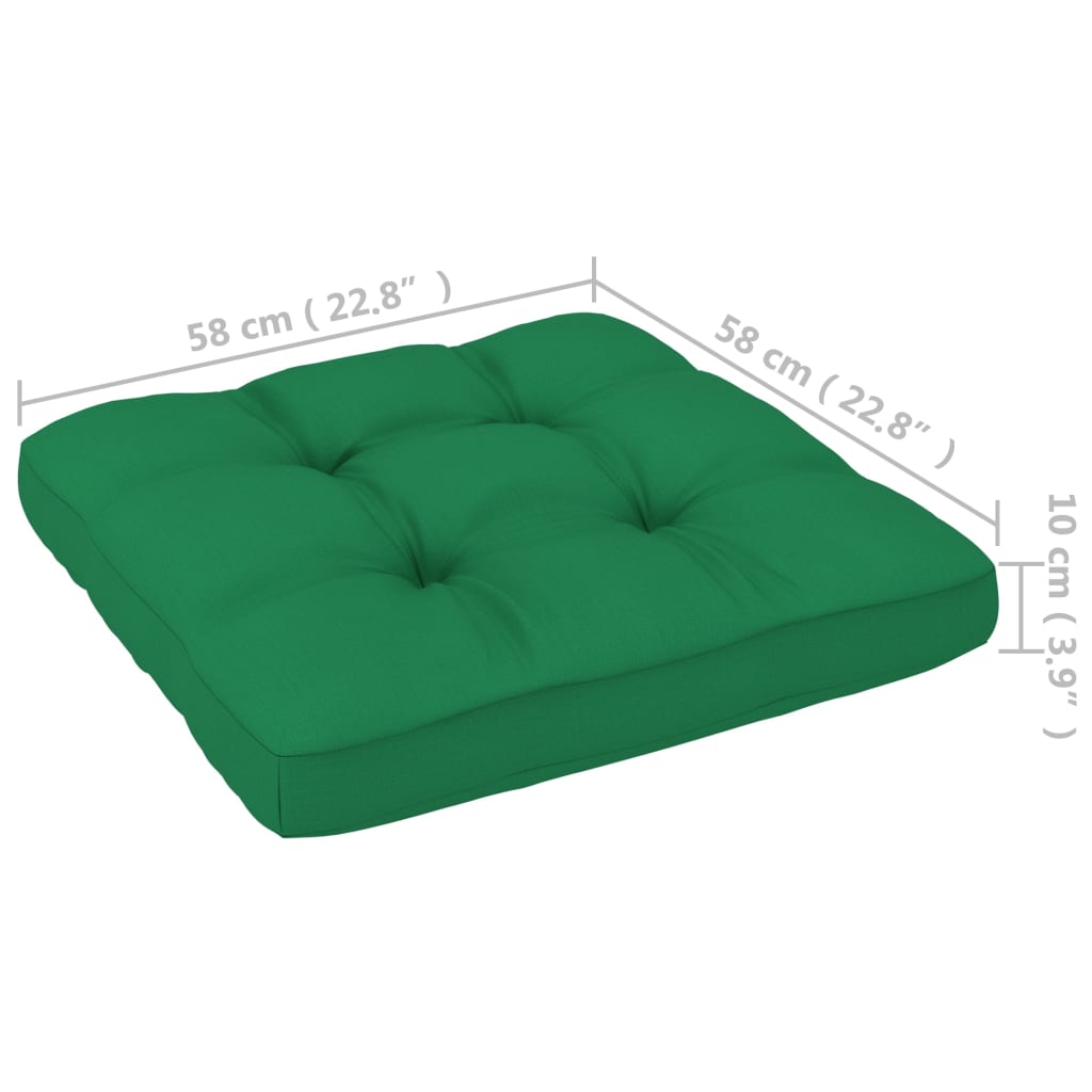 Pernă pentru canapea din paleți, verde, 58 x 58 x 10 cm Lando - Lando