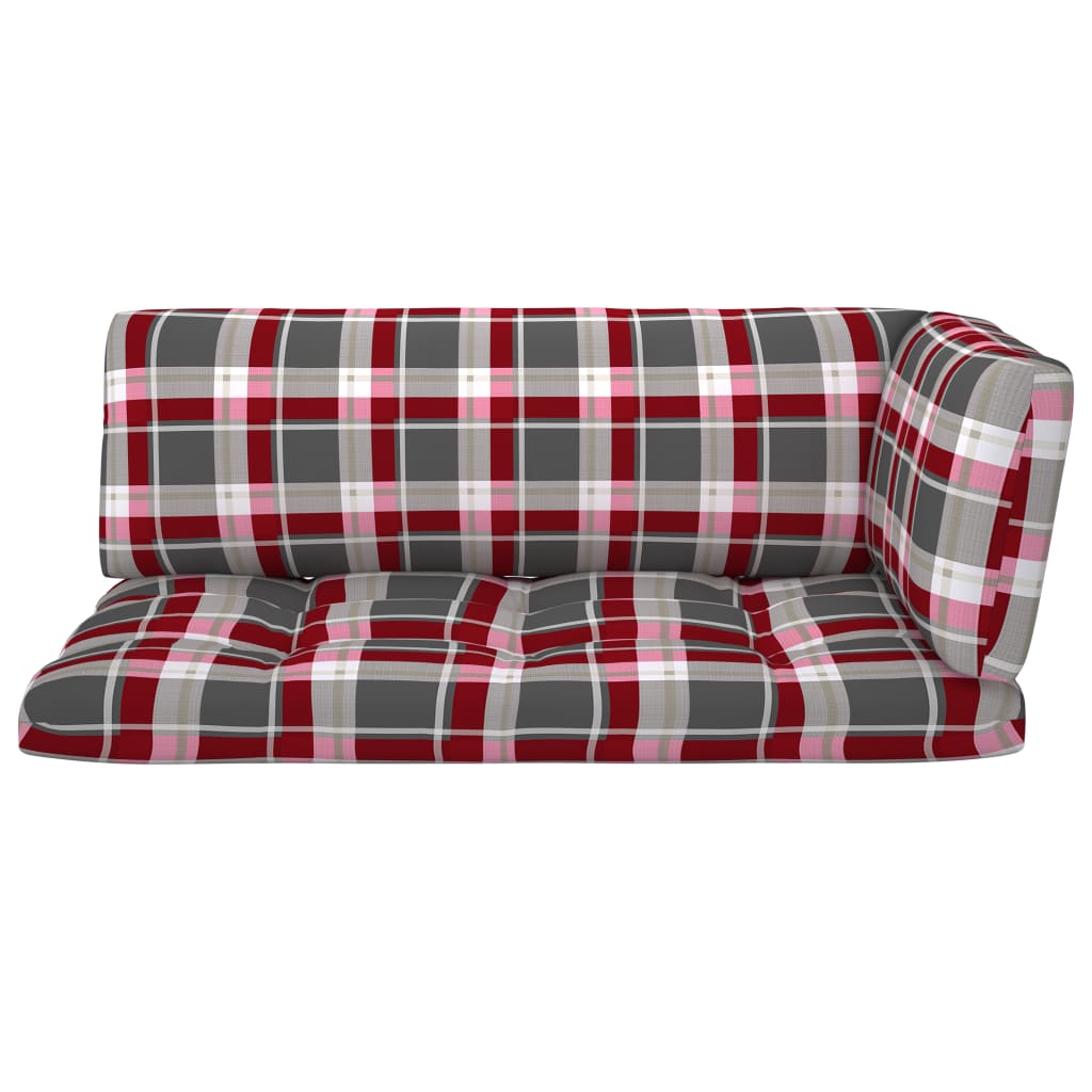Perne pentru canapea din paleți, 3 buc., roșu, model carouri Lando - Lando