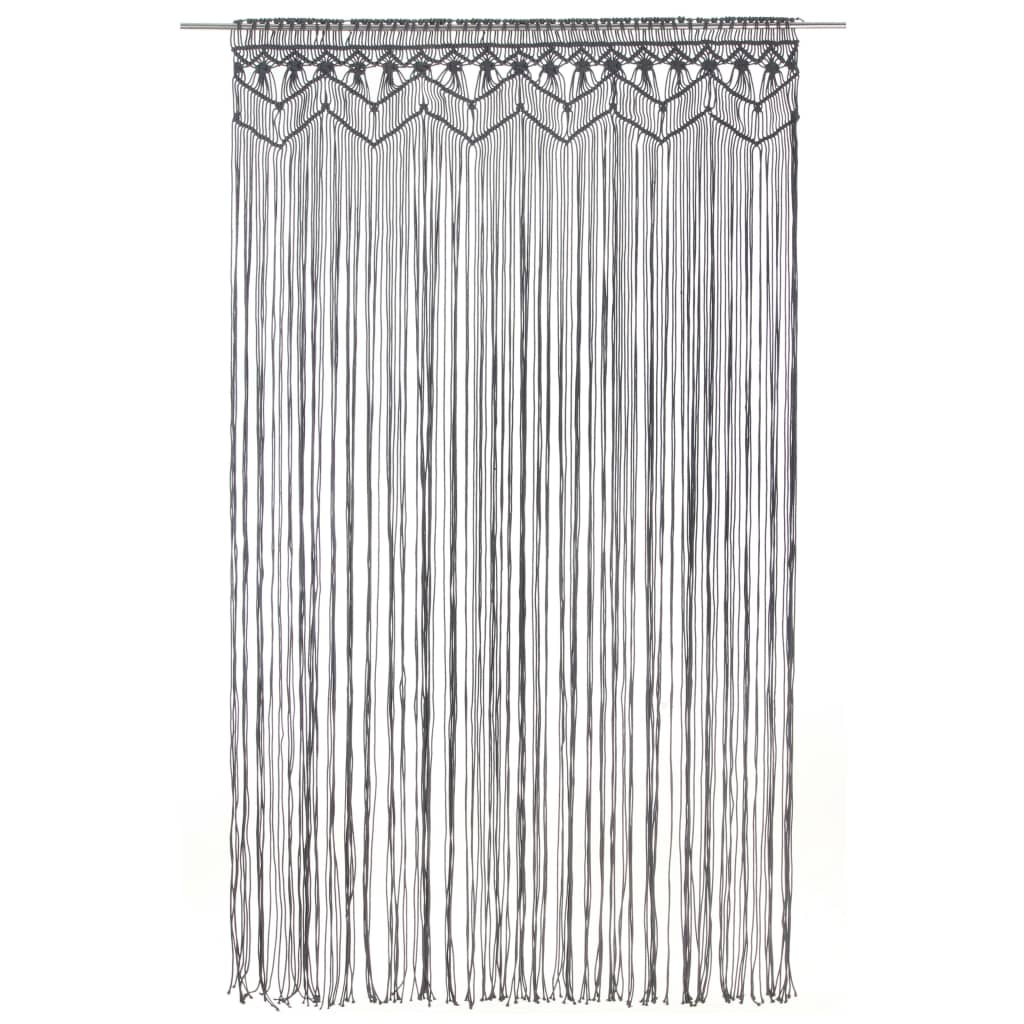 Perdea macrame, antracit, 140 x 240 cm, bumbac Lando - Lando