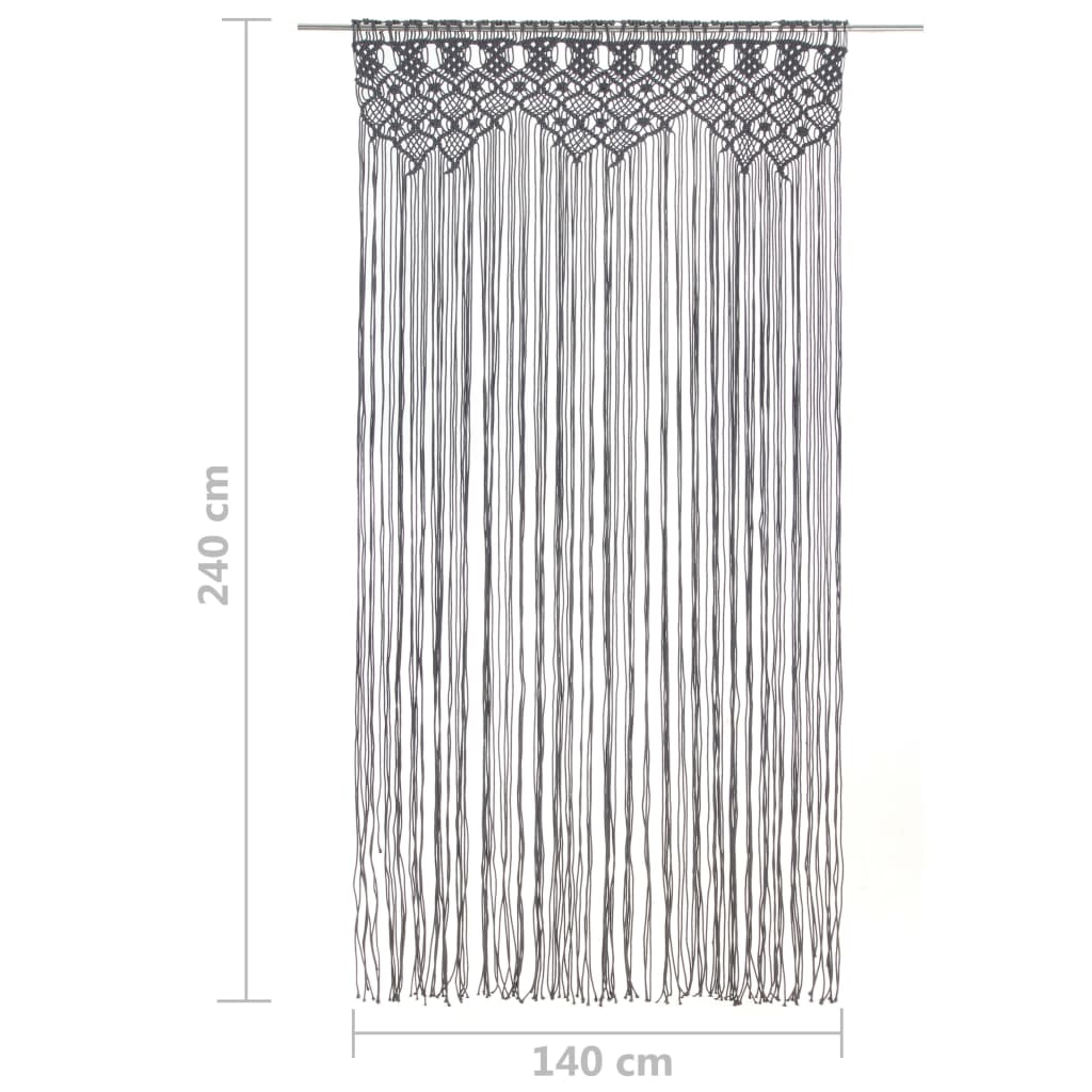 Perdea macrame, antracit, 140 x 240 cm, bumbac Lando - Lando