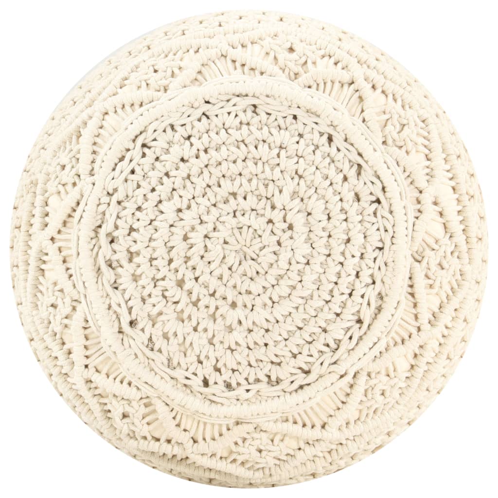 Taburet puf macrame lucrat manual, 45 x 30 cm, bumbac Lando - Lando